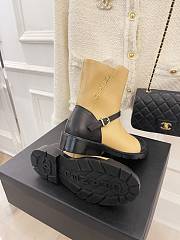 Chanel logo short beige boots - 2