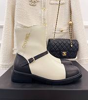 Chanel logo short white boots - 1