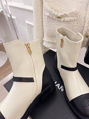 Chanel logo short white boots - 6