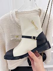 Chanel logo short white boots - 5