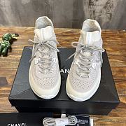 Chanel plain toe lace-up white shoes - 2