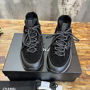 Chanel plain toe lace-up black shoes - 6