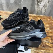 Chanel plain toe lace-up black shoes - 2