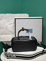 Prada black eather top-handle 1BB102 bag - 2