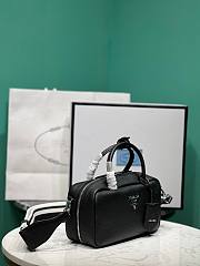 Prada black eather top-handle 1BB102 bag - 3