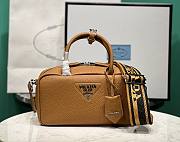 Prada brown eather top-handle 1BB102 bag - 1