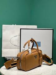 Prada brown eather top-handle 1BB102 bag - 2