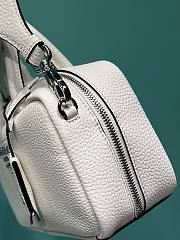 Prada white eather top-handle 1BB102 bag - 6