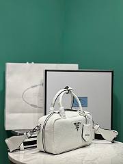 Prada white eather top-handle 1BB102 bag - 4