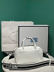 Prada white eather top-handle 1BB102 bag - 3