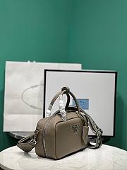 Prada gray eather top-handle 1BB102 bag - 6