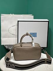 Prada gray eather top-handle 1BB102 bag - 5