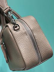 Prada gray eather top-handle 1BB102 bag - 3