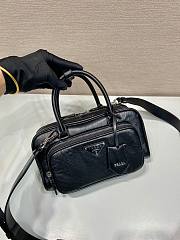 Prada antique black nappa leather multi-pocket top-handle bag - 2