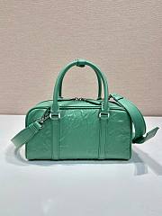 Prada antique green nappa leather multi-pocket top-handle bag  - 3