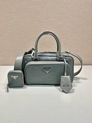 Prada antique gray nappa leather multi-pocket top-handle bag - 1