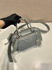 Prada antique gray nappa leather multi-pocket top-handle bag - 2