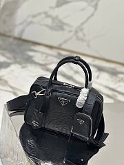 Prada antique black nappa leather top-handle bag - 6