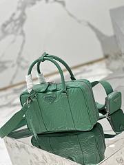 Prada antique green nappa leather top-handle bag - 3