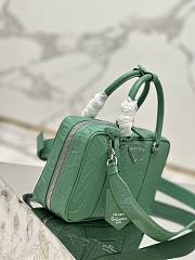 Prada antique green nappa leather top-handle bag - 4