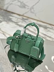 Prada antique green nappa leather top-handle bag - 5