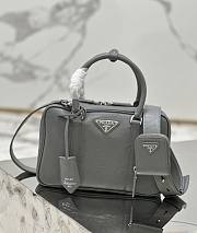 Prada antique gray nappa leather top-handle bag - 1