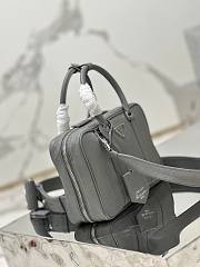 Prada antique gray nappa leather top-handle bag - 5