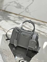 Prada antique gray nappa leather top-handle bag - 3