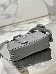 Prada antique gray nappa leather top-handle bag - 2