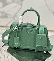 Prada antique green nappa leather top-handle bag - 1