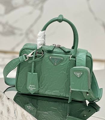 Prada antique green nappa leather top-handle bag