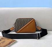 Fendi brown FF fabric shoulder bag - 1