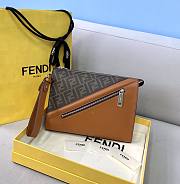 Fendi brown FF fabric pouch - 1