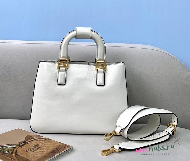 Fendi Medium Glacier FF White Tote Bag - 1