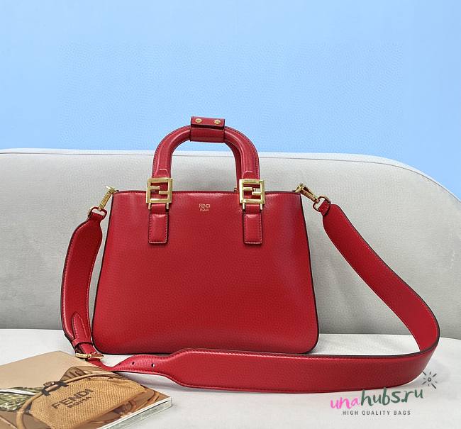 Fendi Medium Glacier FF Red Tote Bag - 1