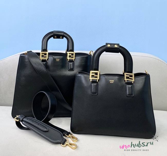 Fendi Medium Glacier FF Black Tote Bag - 1