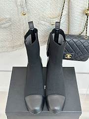 Chanel black sock boots - 4