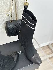 Chanel black sock heeled boots - 4