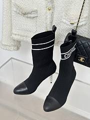 Chanel black sock heeled boots - 3