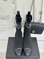 Chanel black sock heeled boots - 2