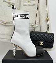 Chanel white sock heeled boots - 1