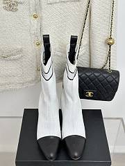 Chanel white sock heeled boots - 6