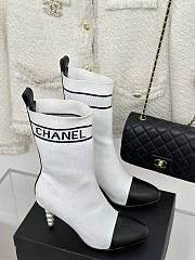 Chanel white sock heeled boots - 2