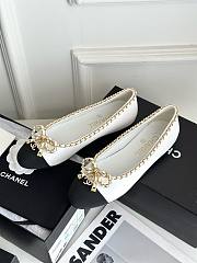 Chanel white leather bow flats - 6