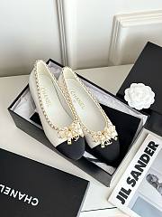 Chanel white leather bow flats - 2