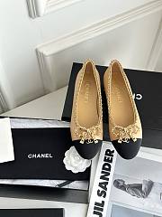 Chanel beige leather bow flats - 1