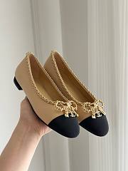 Chanel beige leather bow flats - 6