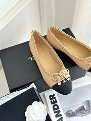 Chanel beige leather bow flats - 5