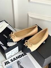 Chanel beige leather bow flats - 3