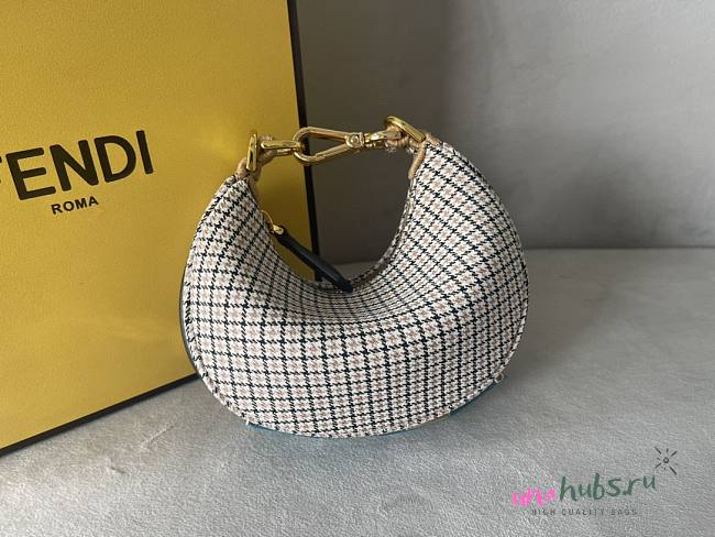 Fendi Fendigraphy fuchsia houndstooth wool mini bag - 1